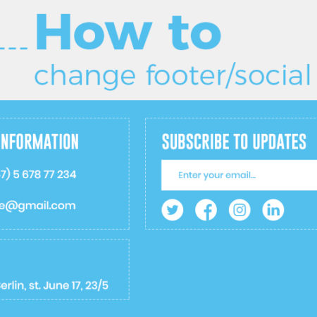 How to change footer and social icons?
